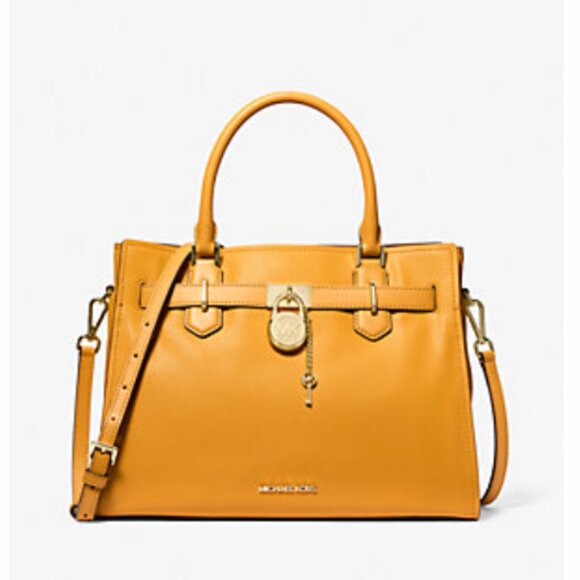 NWT: Micheal Kors Hamilton Medium Leather Satchel & matching card case - Picture 2 of 4